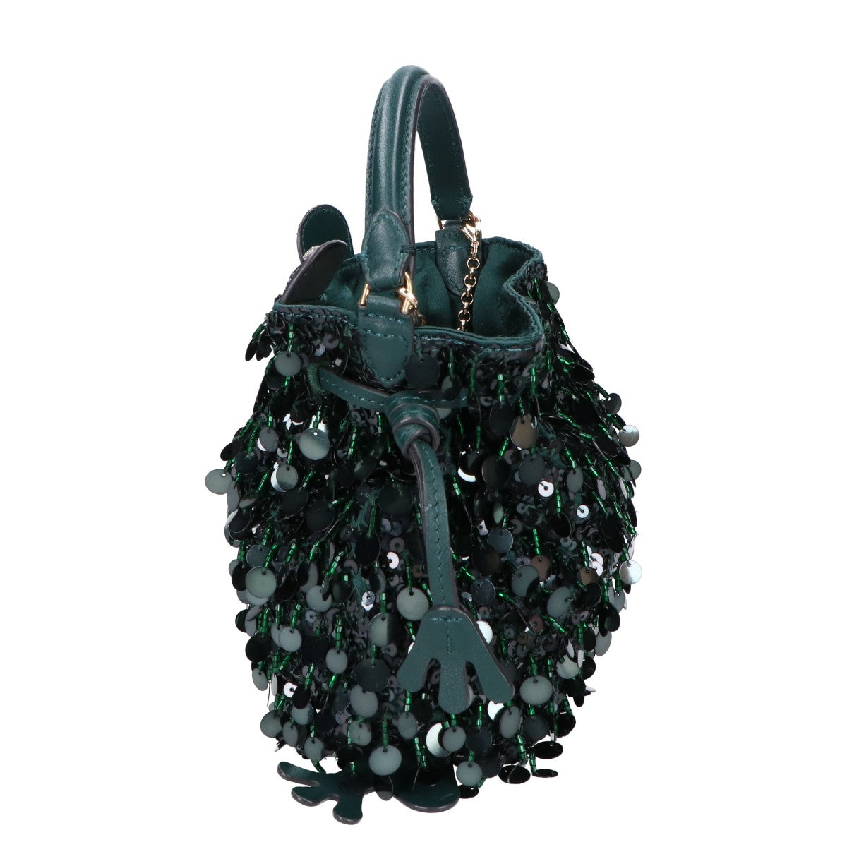 Anya Hindmarch アニヤ ハインドマーチ カエル スパンコール/ビーズ レザー 2WAY チェーン ハンドバッグ