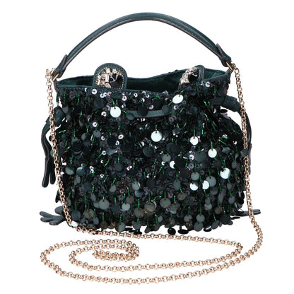 Anya Hindmarch アニヤ ハインドマーチ カエル スパンコール/ビーズ レザー 2WAY チェーン ハンドバッグ