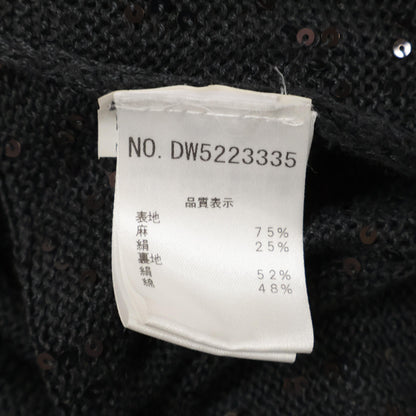 BRUNELLO CUCINELLI ブルネロクチネリ ｸﾞﾚｰ ﾘﾈﾝｼﾙｸ ｽﾊﾟﾝｺｰﾙ装飾 ｼﾞｯﾌﾟｱｯﾌﾟ ﾃｨｱｰﾄﾞﾊﾟｰｶｰ トップス M