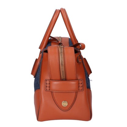 TOD'S トッズ 【美品】XBWANYL0200 レザーｘデニム 2WAYショルダー ハンドバッグ