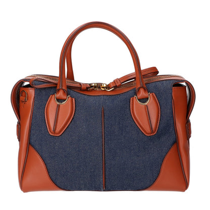 TOD'S トッズ 【美品】XBWANYL0200 レザーｘデニム 2WAYショルダー ハンドバッグ