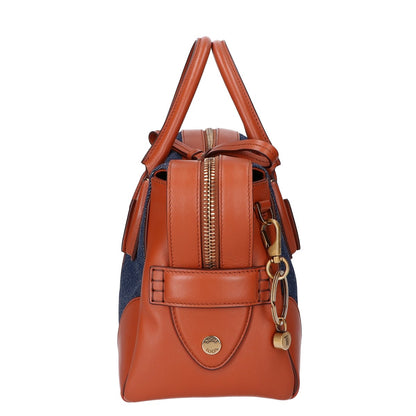 TOD'S トッズ 【美品】XBWANYL0200 レザーｘデニム 2WAYショルダー ハンドバッグ