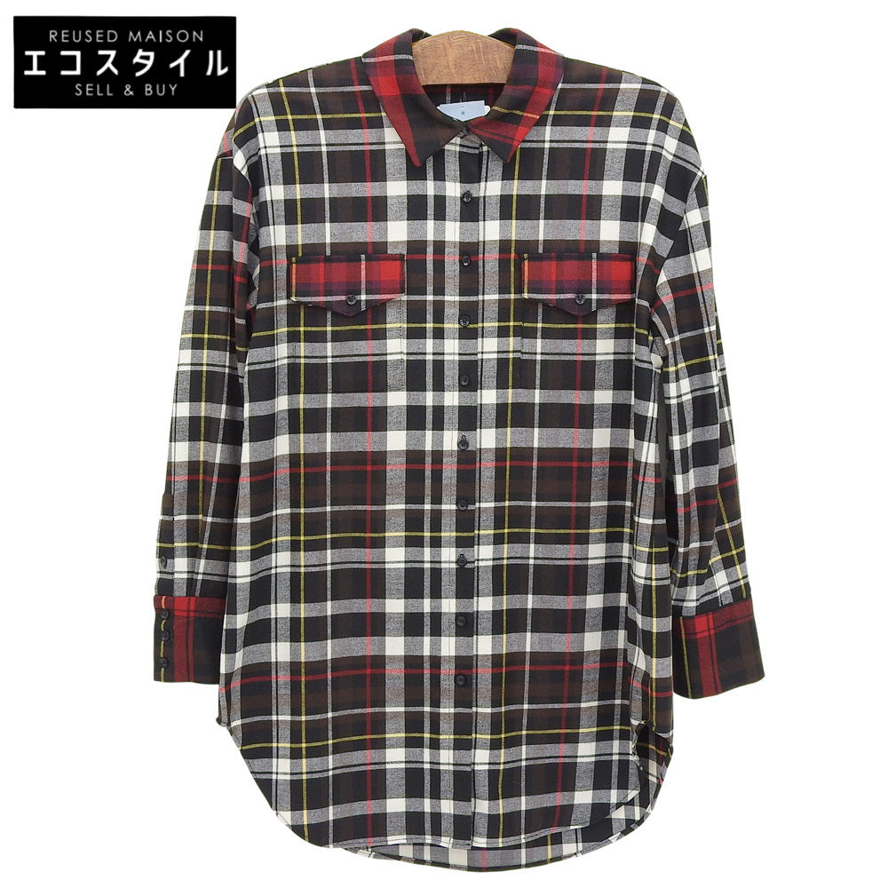 alice+olivia アリスオリビア 未使用 チェック ロングスリーブ シャツ トップス レディース マルチカラー M トップス M