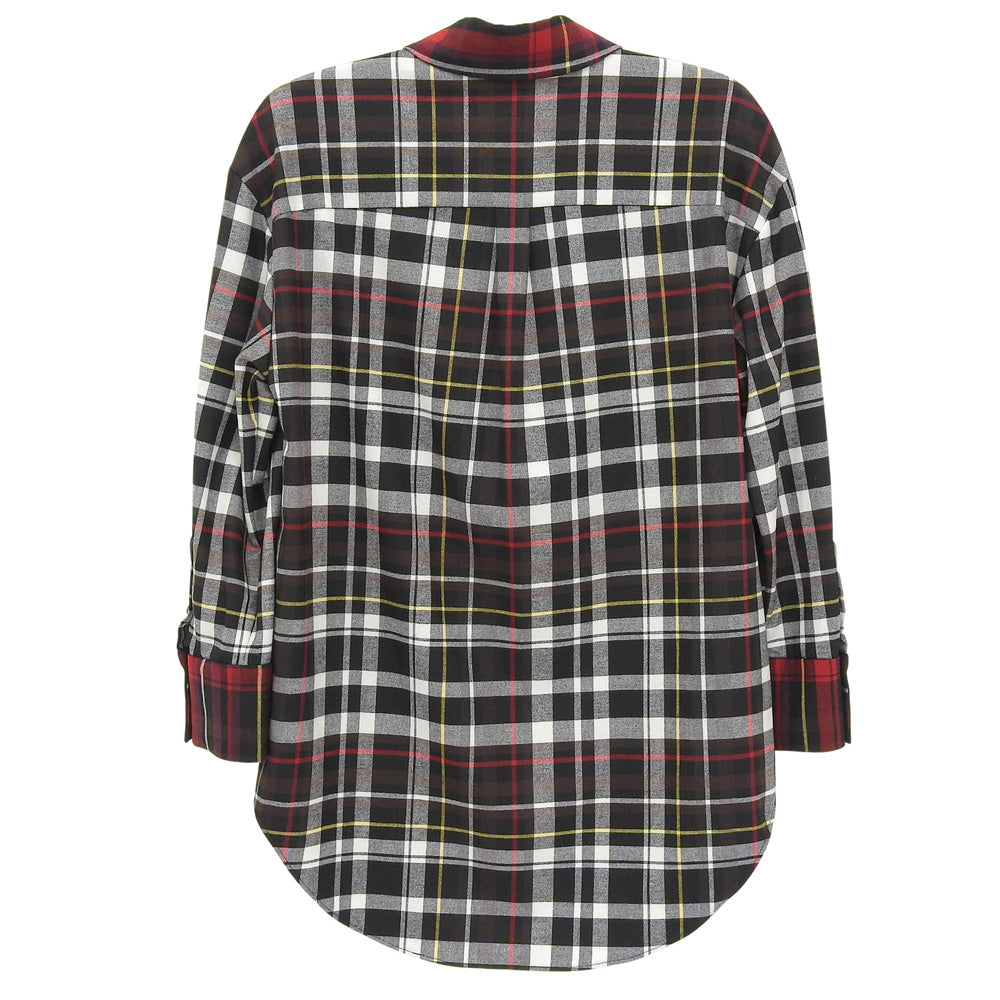 alice+olivia アリスオリビア 未使用 チェック ロングスリーブ シャツ トップス レディース マルチカラー M トップス M