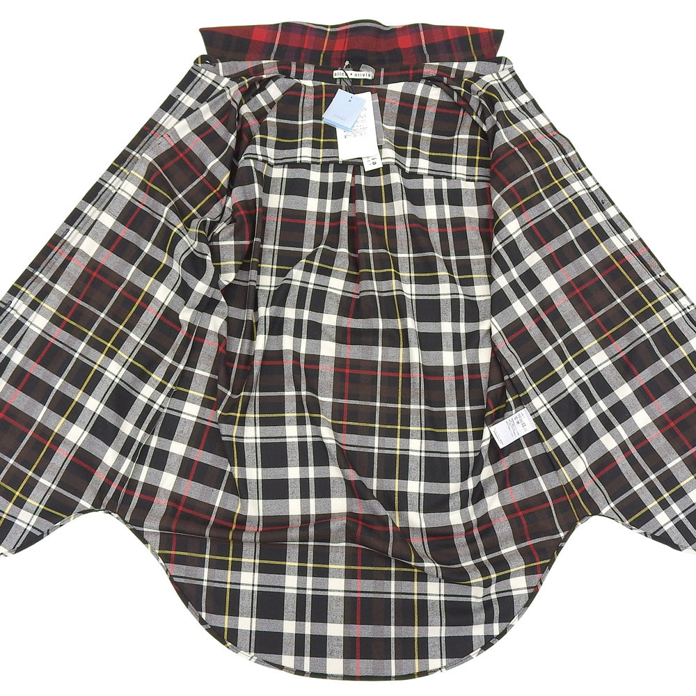 alice+olivia アリスオリビア 未使用 チェック ロングスリーブ シャツ トップス レディース マルチカラー M トップス M