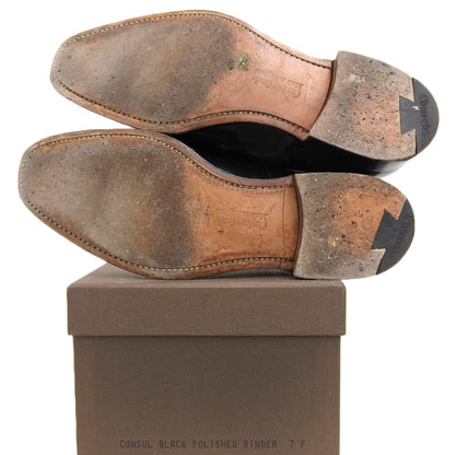 Church's チャーチ 美品 5都市 ポリッシュバインダー コンサル ストレートチップ シューズ メンズ ブラック 7F シューズ 7F