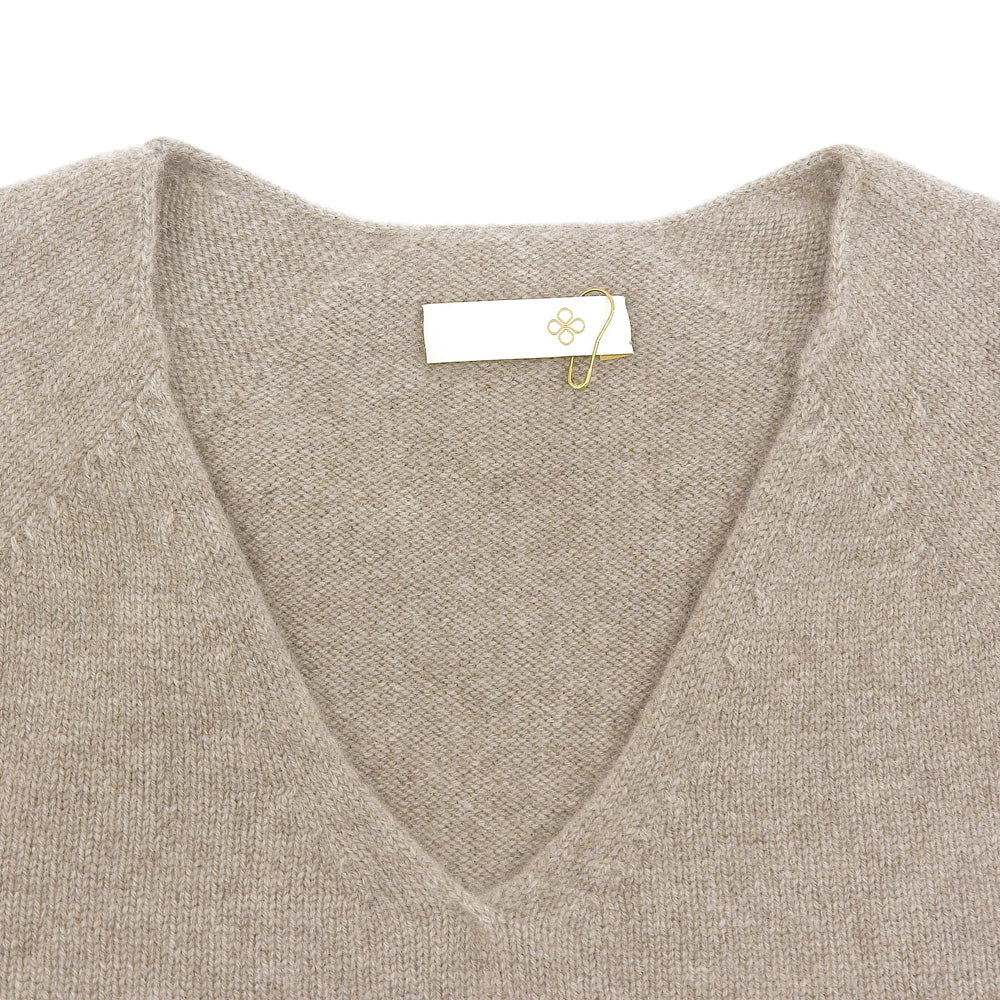 TOYOBOSHI トウヨウボウシ 新品同様 HAKOBE カシミヤ100 Vネックニット トップス レディース ブラウン 08IT-PC0001 トップス ―