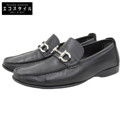 Salvatore Ferragamo サルヴァトーレフェラガモ ガンチーニ モカシン レザー シューズ メンズ ブラック 7 1/2 シューズ 7.5
