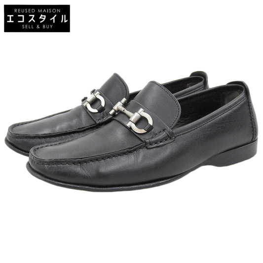 Salvatore Ferragamo サルヴァトーレフェラガモ ガンチーニ モカシン レザー シューズ メンズ ブラック 7 1/2 シューズ 7.5