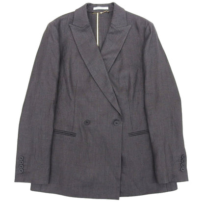 BEIGE ベイジ 美品 リネン BURDOCK ダブル ジャケット レディース グレー 4 ジャケット 4