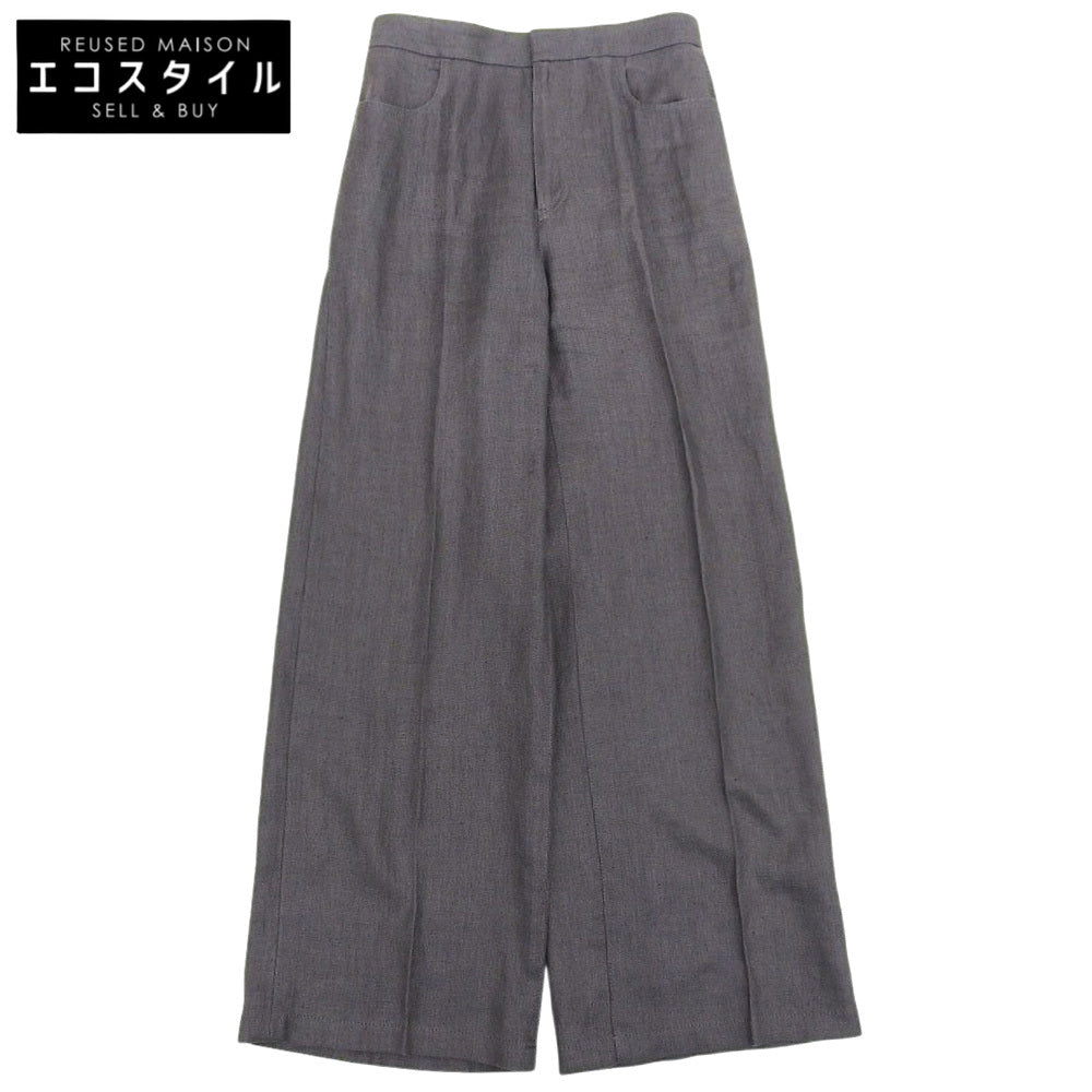 BEIGE ベイジ 美品 リネン BURDOCK ワイドパンツ ボトムス レディース グレー 4 ボトムス 40