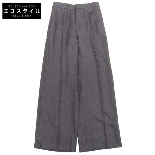 BEIGE ベイジ 美品 リネン BURDOCK ワイドパンツ ボトムス レディース グレー 4 ボトムス 40