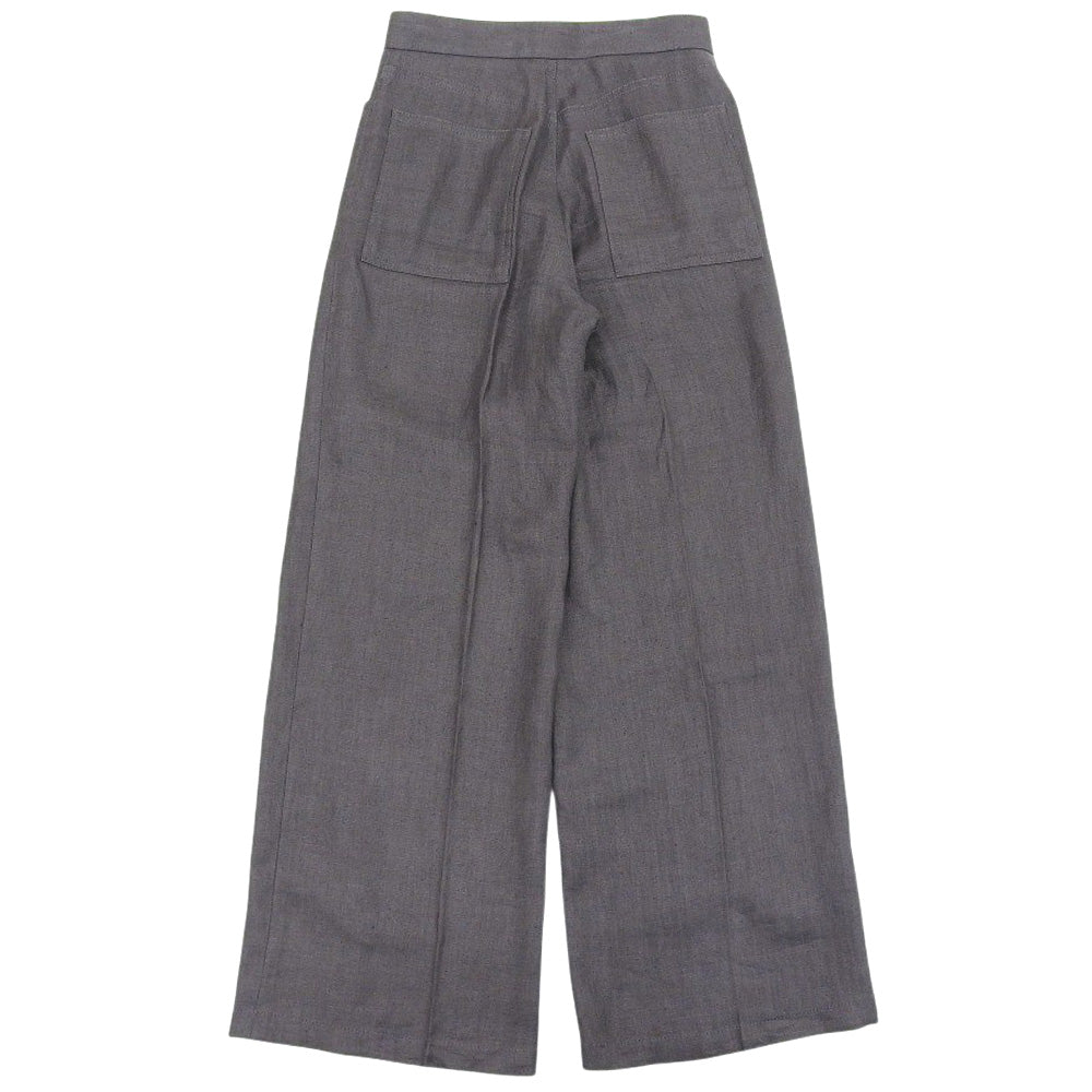 BEIGE ベイジ 美品 リネン BURDOCK ワイドパンツ ボトムス レディース グレー 4 ボトムス 40