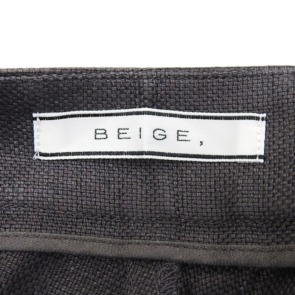 BEIGE ベイジ 美品 リネン BURDOCK ワイドパンツ ボトムス レディース グレー 4 ボトムス 40