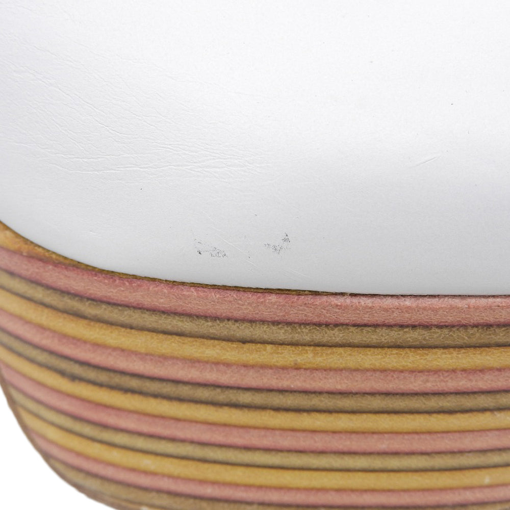 CHLOE クロエ レザー プラットフォーム ヒール スリングバック サンダル シューズ レディース ホワイト36 シューズ 36