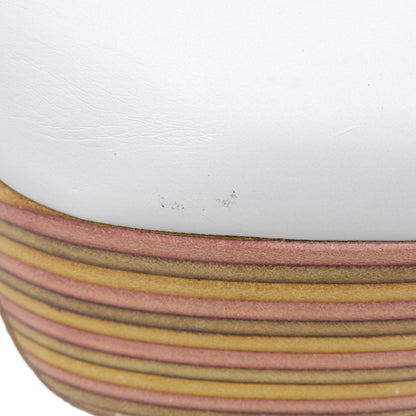 CHLOE クロエ レザー プラットフォーム ヒール スリングバック サンダル シューズ レディース ホワイト36 シューズ 36