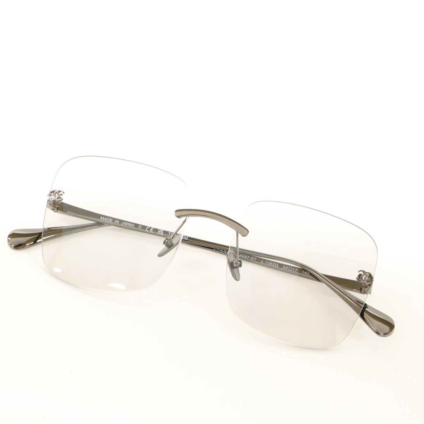 CHANEL シャネル 【美品】4287-ST c.108SG スクエア シェイプ ブルーライトカット アイウェア サングラス 54□17 140