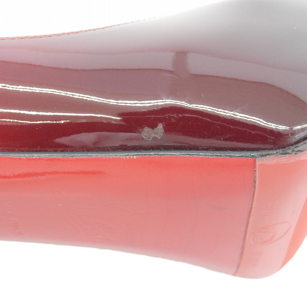 Christian Louboutin クリスチャンルブタン パテント オープントゥ パンプス レディース レッドグラデーション 36 1/2 シューズ 36.5