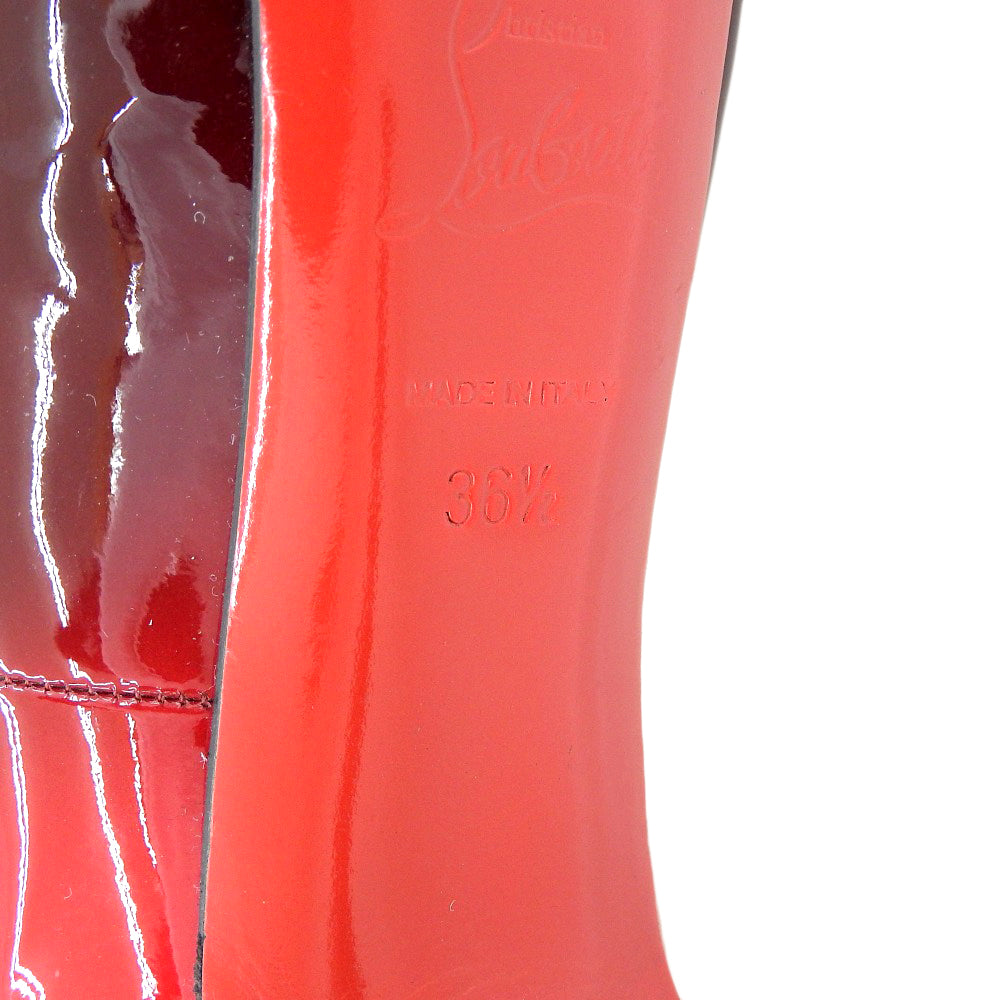 Christian Louboutin クリスチャンルブタン パテント オープントゥ パンプス レディース レッドグラデーション 36 1/2 シューズ 36.5