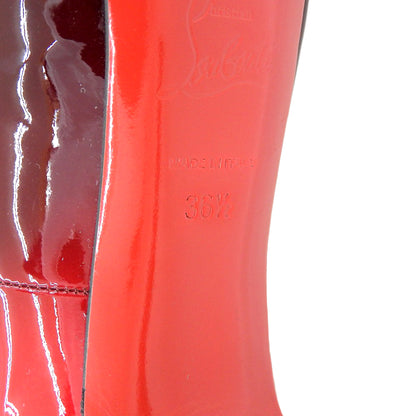 Christian Louboutin クリスチャンルブタン パテント オープントゥ パンプス レディース レッドグラデーション 36 1/2 シューズ 36.5