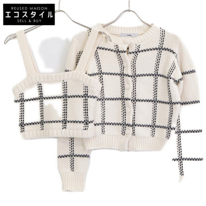 sheller シェリエ ﾎﾜｲﾄ handmade check ensembl ｱﾝｻﾝﾌﾞﾙｶｰﾃﾞｨｶﾞﾝ F