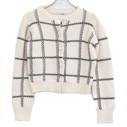 sheller シェリエ ﾎﾜｲﾄ handmade check ensembl ｱﾝｻﾝﾌﾞﾙｶｰﾃﾞｨｶﾞﾝ F