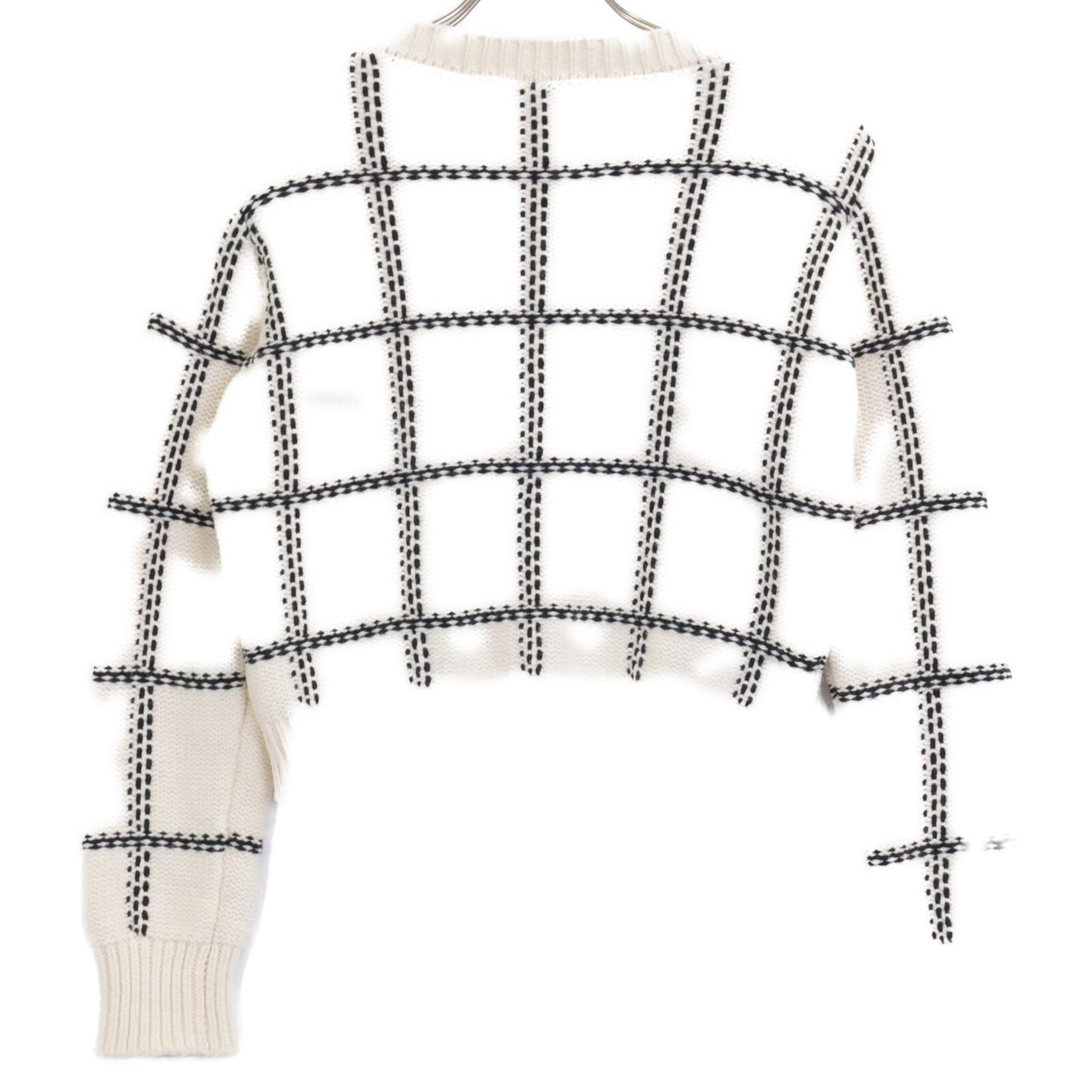 sheller シェリエ ﾎﾜｲﾄ handmade check ensembl ｱﾝｻﾝﾌﾞﾙｶｰﾃﾞｨｶﾞﾝ F