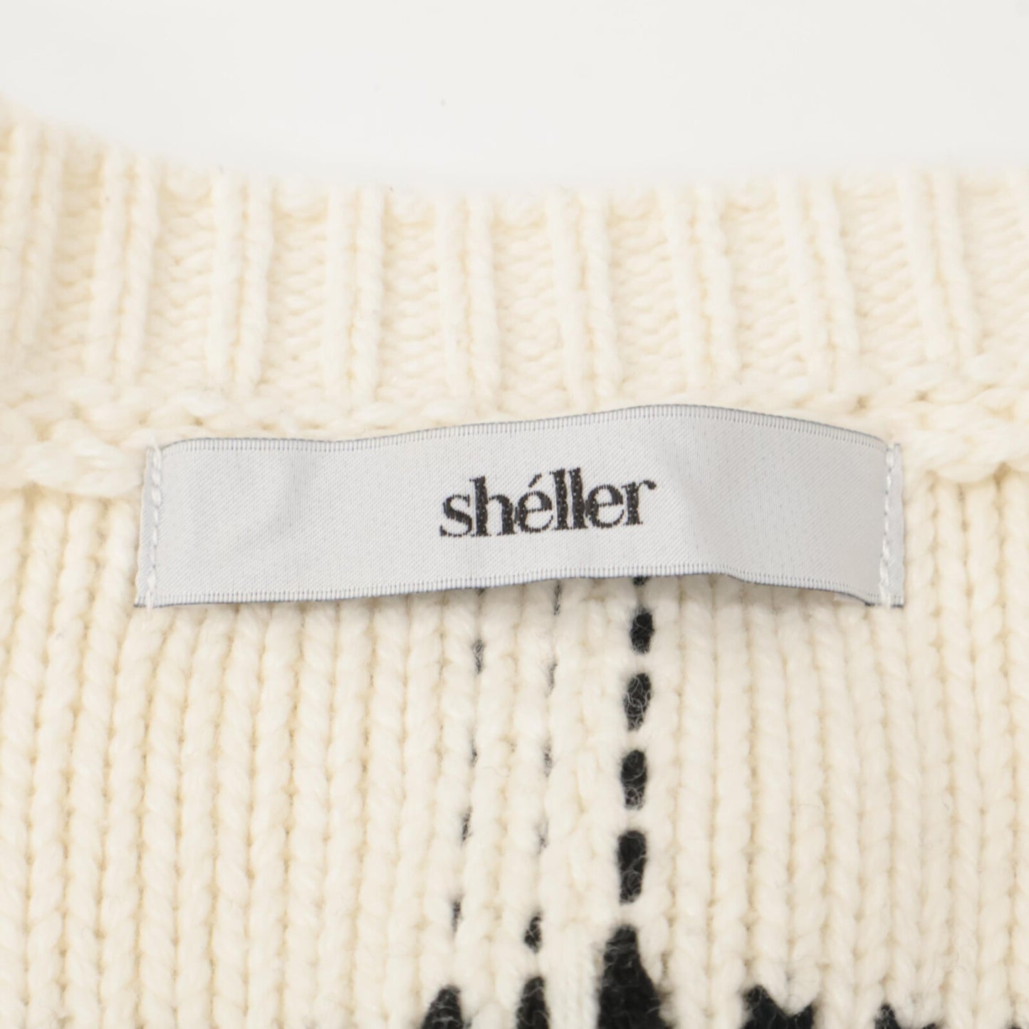 sheller シェリエ ﾎﾜｲﾄ handmade check ensembl ｱﾝｻﾝﾌﾞﾙｶｰﾃﾞｨｶﾞﾝ F