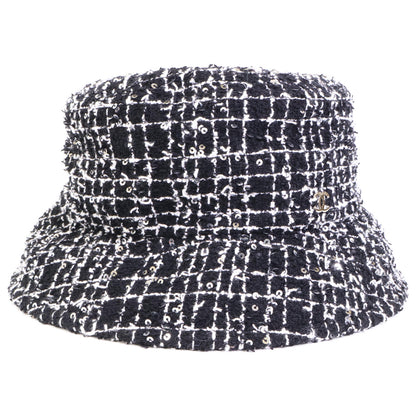 CHANEL シャネル 【美品/国内正規】ココマーク スパンコール ツイード バケットハット 帽子 M