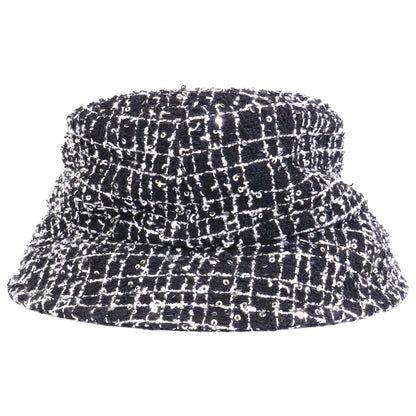 CHANEL シャネル 【美品/国内正規】ココマーク スパンコール ツイード バケットハット 帽子 M
