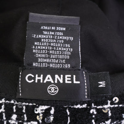 CHANEL シャネル 【美品/国内正規】ココマーク スパンコール ツイード バケットハット 帽子 M