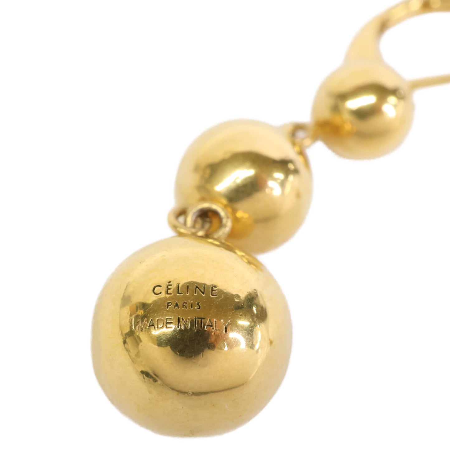 CELINE セリーヌ フリル ボール ピアス