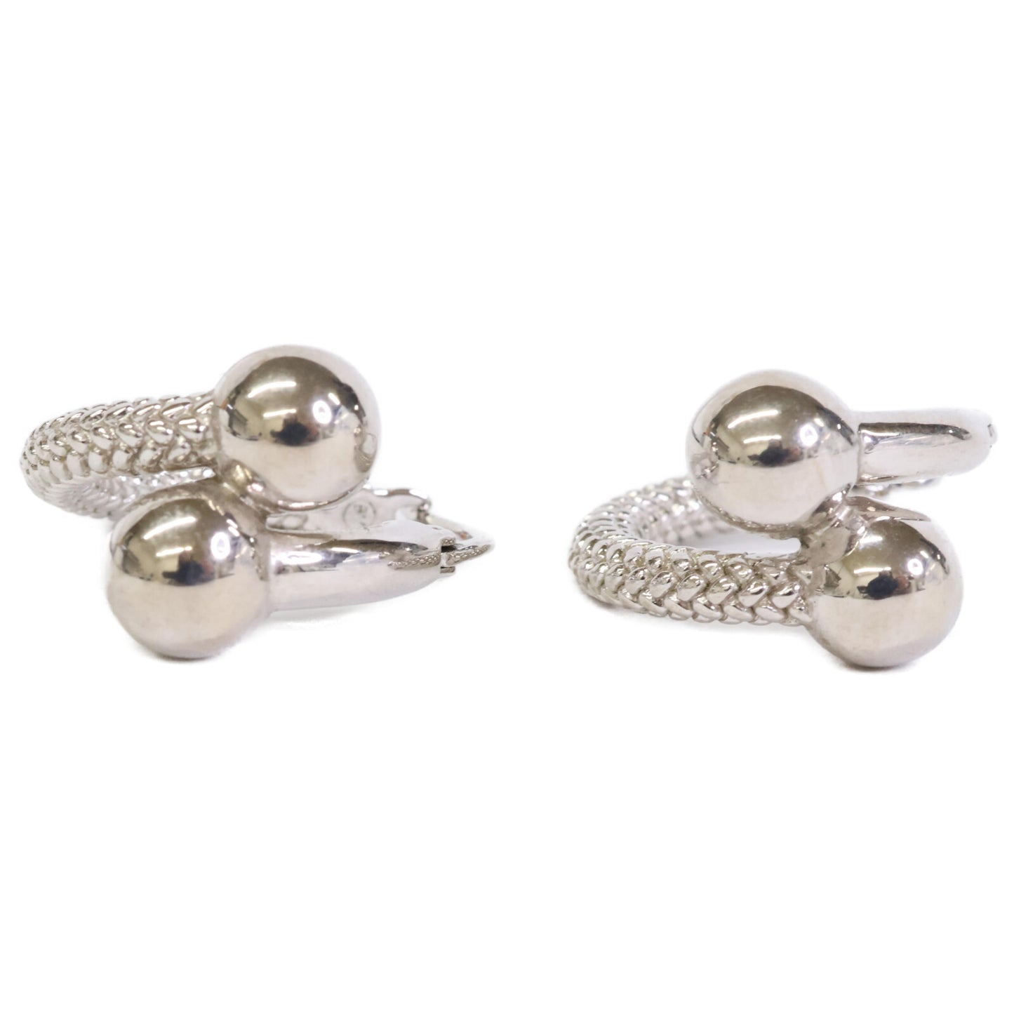 BOTTEGA VENETA ボッテガヴェネタ イントレチャートデザイン ボール フープ ピアス