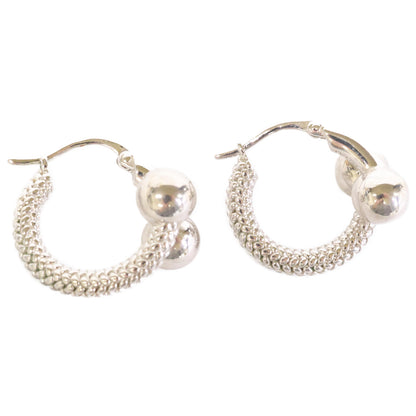 BOTTEGA VENETA ボッテガヴェネタ イントレチャートデザイン ボール フープ ピアス