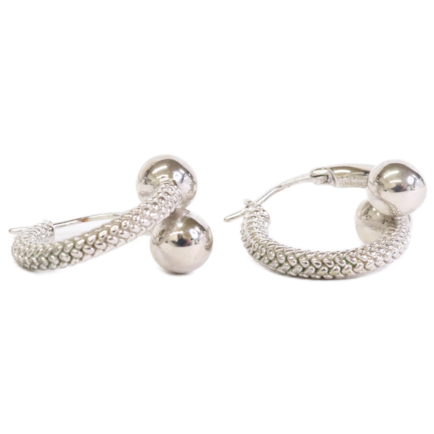 BOTTEGA VENETA ボッテガヴェネタ イントレチャートデザイン ボール フープ ピアス