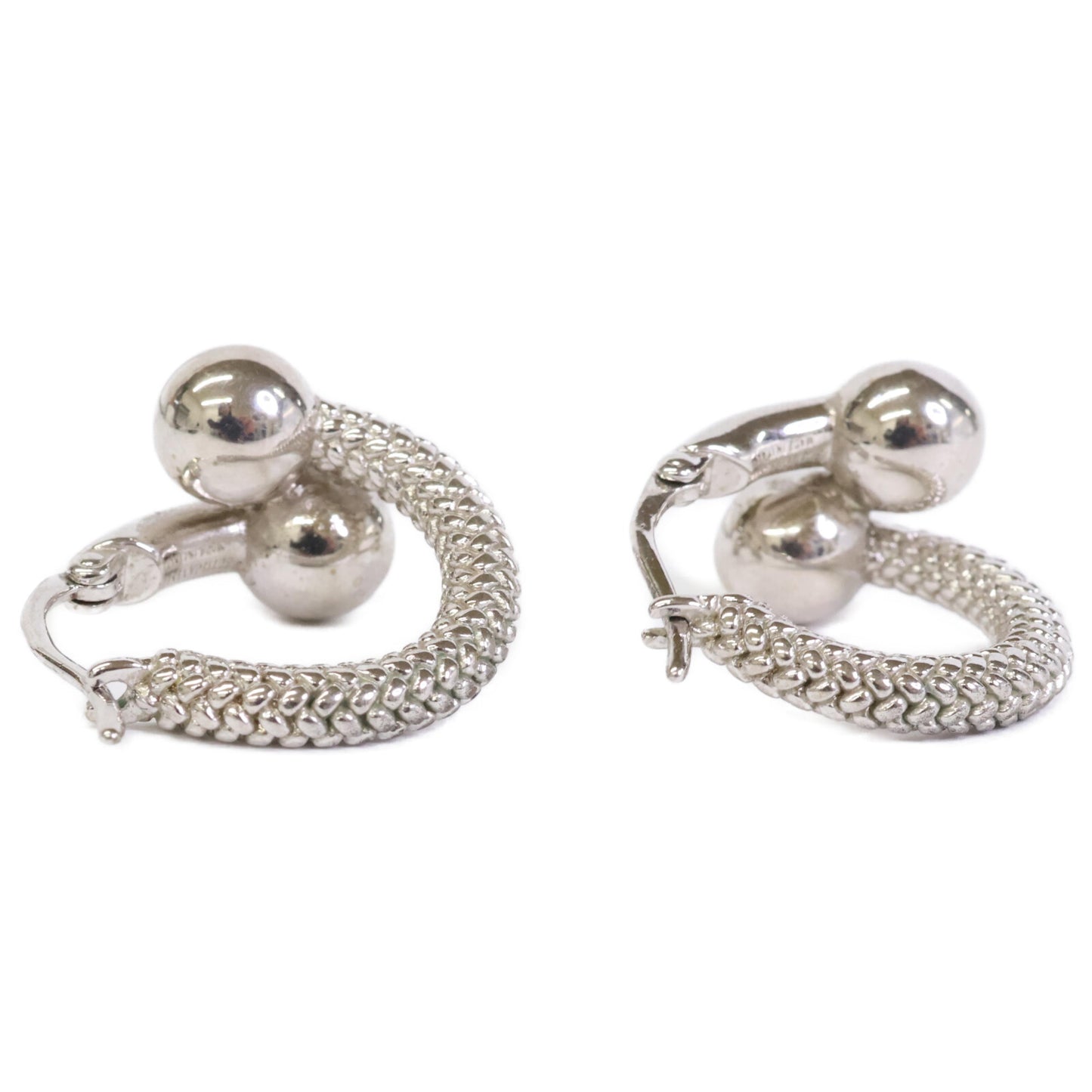 BOTTEGA VENETA ボッテガヴェネタ イントレチャートデザイン ボール フープ ピアス