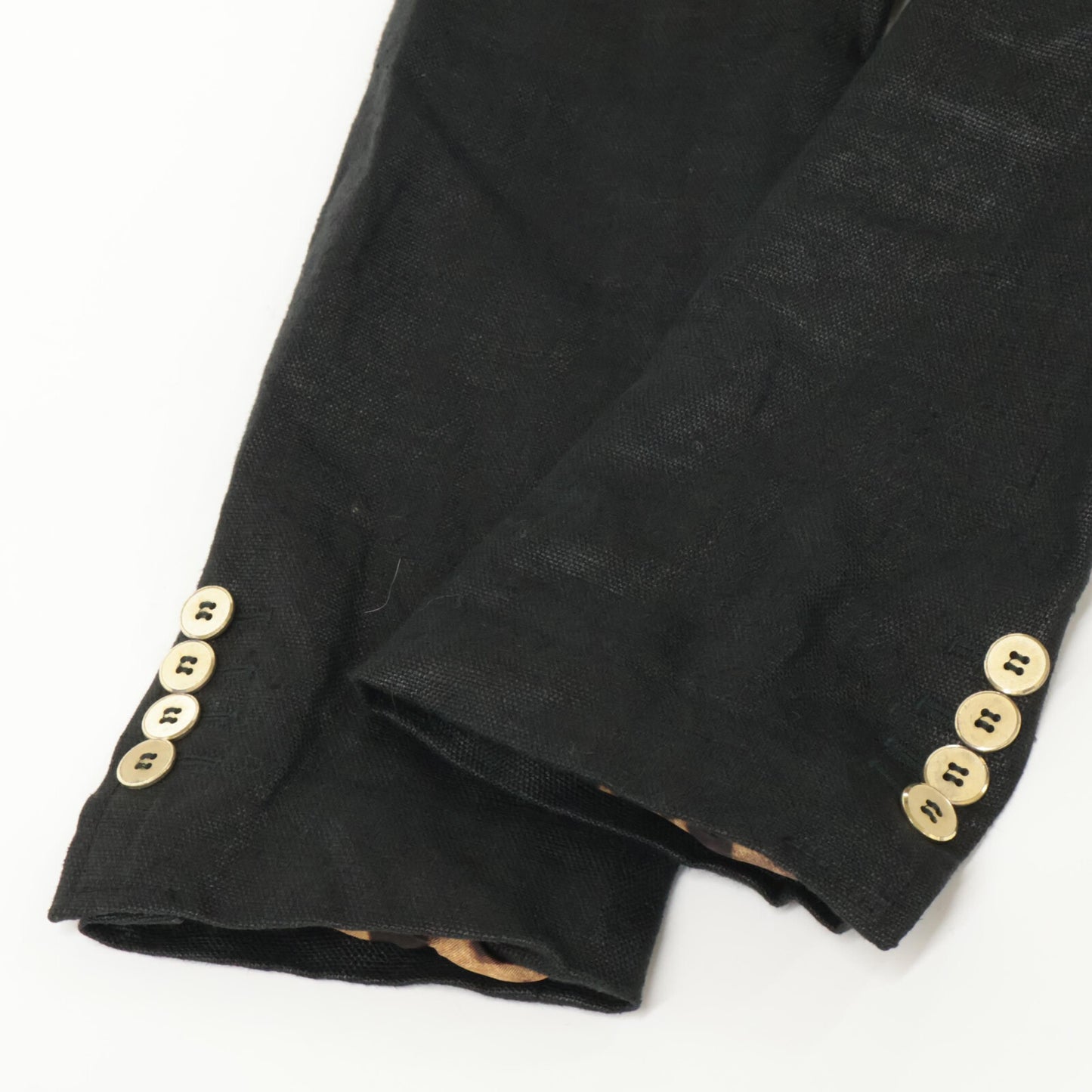 DOLCE&GABBANA ドルチェアンドガッバーナ F2401T FU4B1 ﾌﾞﾗｯｸ 裏地ﾚｵﾊﾟｰﾄﾞ ﾘﾈﾝｼﾞｬｹｯﾄ ジャケット 44