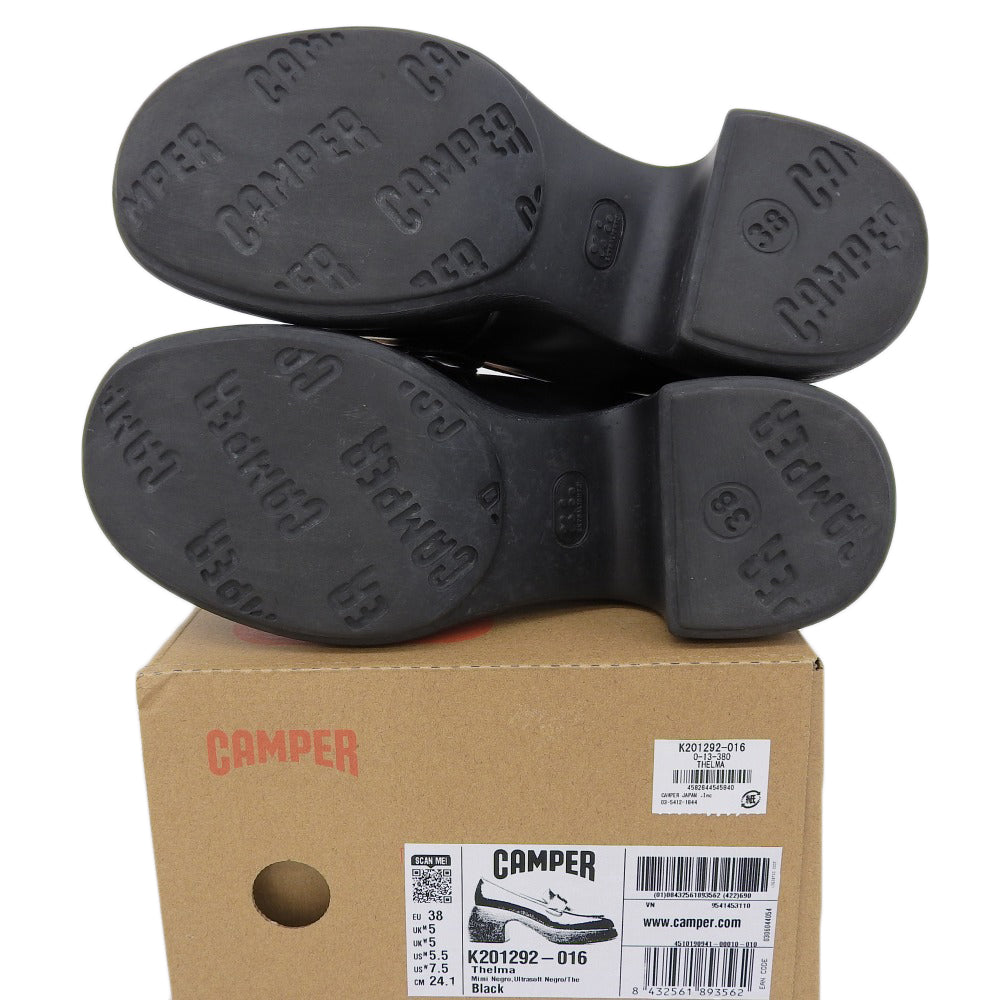 CAMPER カンペール 美品 テルマ ヒール パンプス ローファー シューズ レディース ブラック 38 K201292-016 シューズ 38