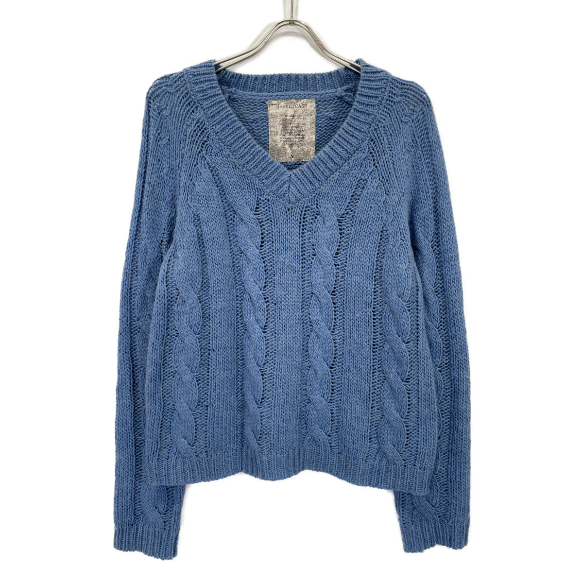 Basketcase バスケットケース 92663 ﾌﾞﾙｰ Vﾈｯｸﾆｯﾄ トップス S