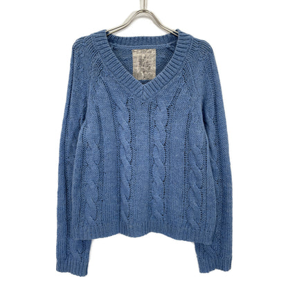 Basketcase バスケットケース 92663 ﾌﾞﾙｰ Vﾈｯｸﾆｯﾄ トップス S