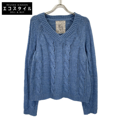 Basketcase バスケットケース 92663 ﾌﾞﾙｰ Vﾈｯｸﾆｯﾄ トップス S