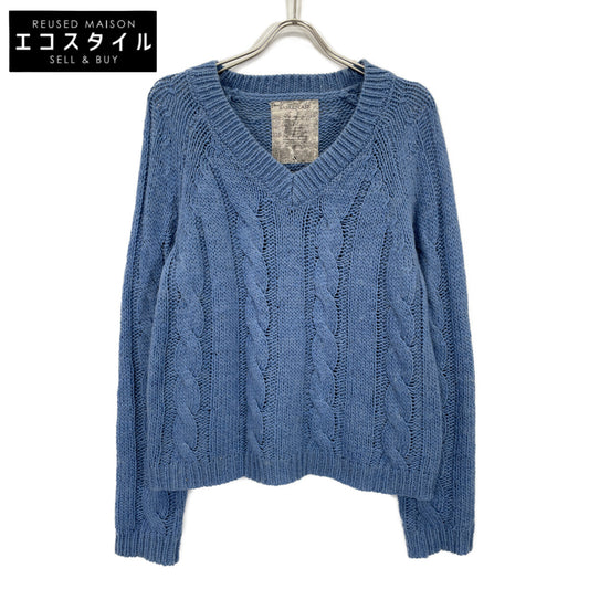 Basketcase バスケットケース 92663 ﾌﾞﾙｰ Vﾈｯｸﾆｯﾄ トップス S