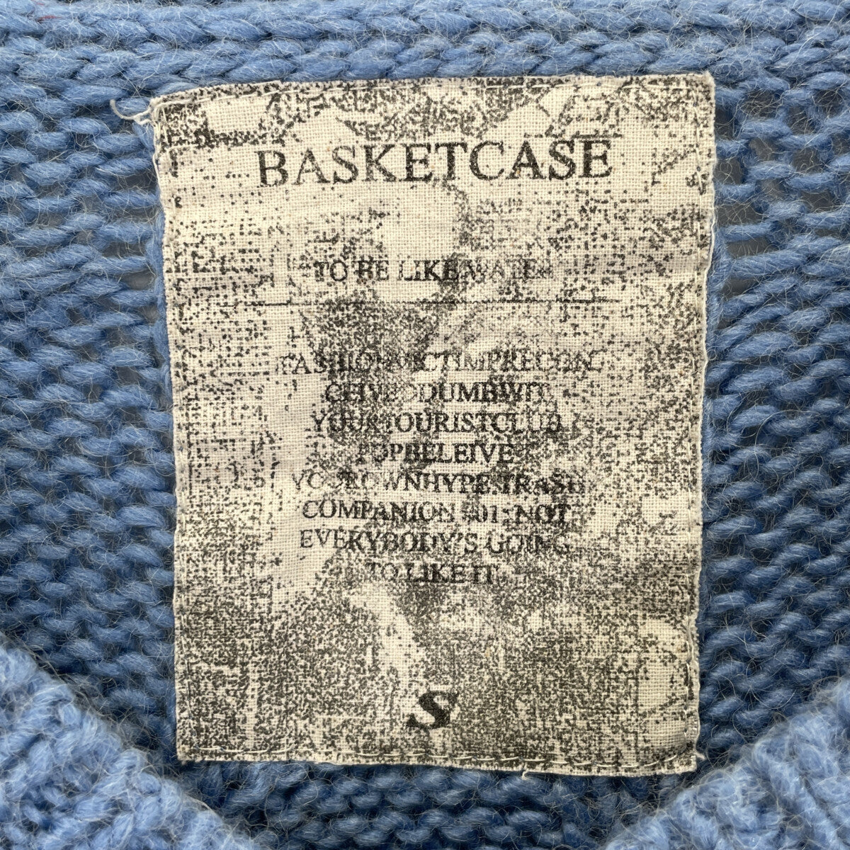 Basketcase バスケットケース 92663 ﾌﾞﾙｰ Vﾈｯｸﾆｯﾄ トップス S