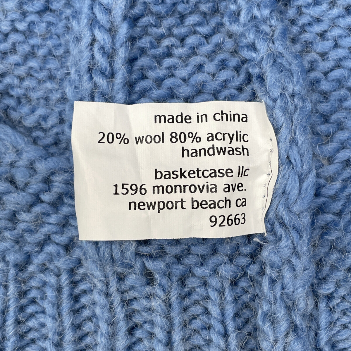 Basketcase バスケットケース 92663 ﾌﾞﾙｰ Vﾈｯｸﾆｯﾄ トップス S