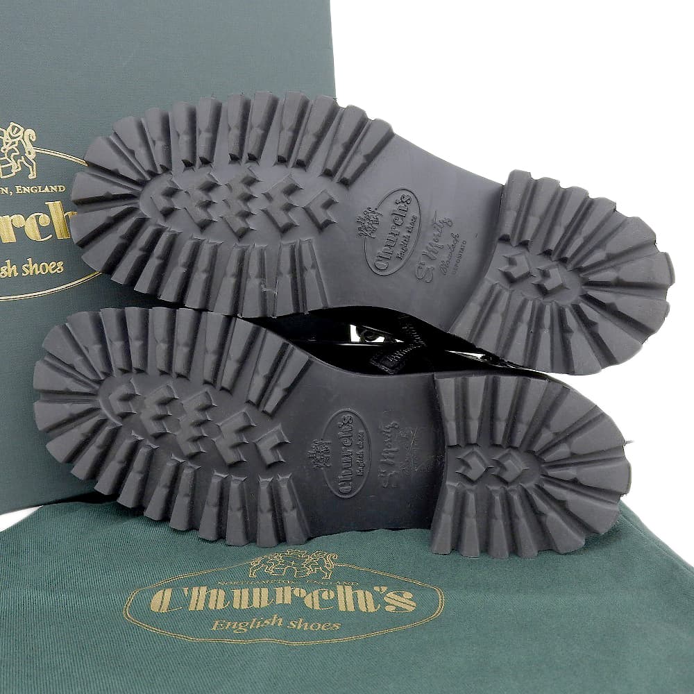 Church's チャーチ 美品 GWYNETH レザー レースアップ サイドZIP ブーツ シューズ メンズ ブラック 36.5 シューズ 36 1/2