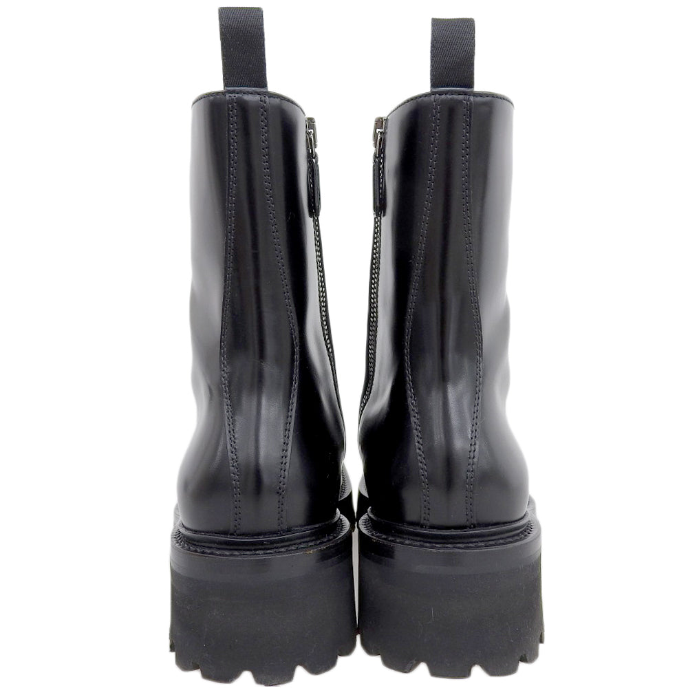 Church's チャーチ 美品 GWYNETH レザー レースアップ サイドZIP ブーツ シューズ メンズ ブラック 36.5 シューズ 36 1/2