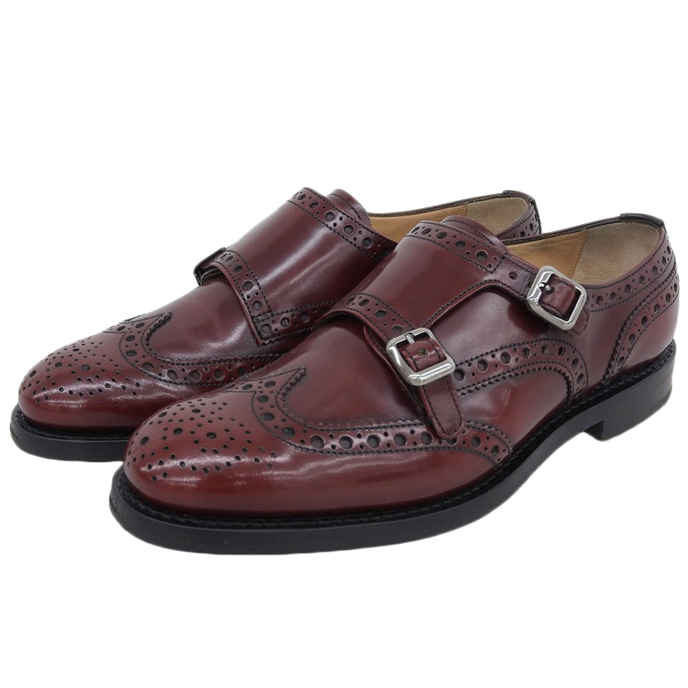Church's チャーチ 美品 LANA ウィングチップ ダブルモンク シューズ メンズ バーガンディ 36 シューズ 36
