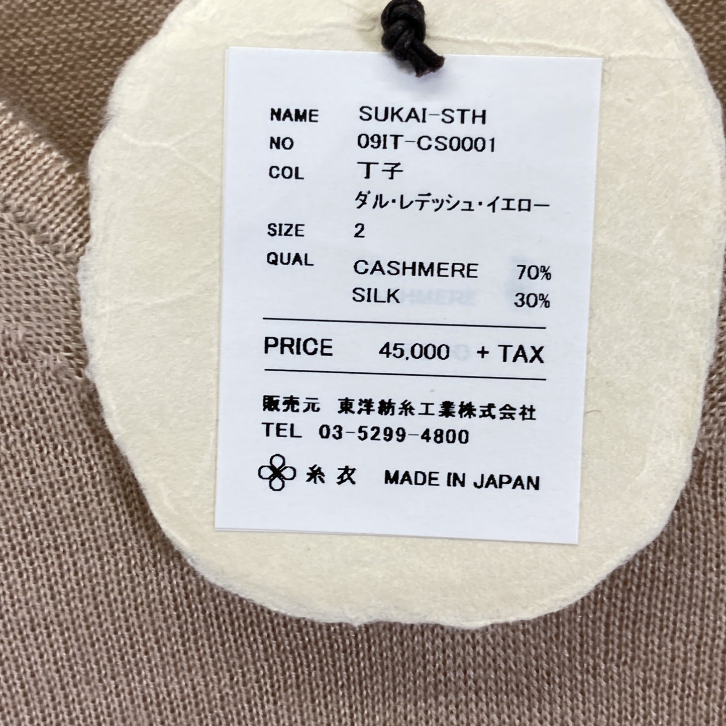 TOYOBOSHI トウヨウボウシ 糸衣 SAKI-STH 09IT-CS0001 ｶｼﾐﾔ ｼﾙｸ Vﾈｯｸ ﾄｯﾌﾟｽ トップス 2