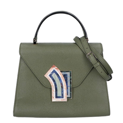 Valextra ヴァレクストラ 【美品】V5E5HA MarVles マーヴルズコレクション BOW ボウ 大理石 2WAY ハンドバッグ