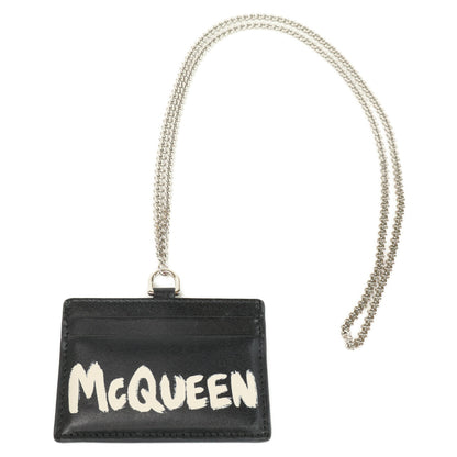 Alexander McQueen アレキサンダーマックイーン 666890 1AAC7 CARD HOLDER W/CHAIN チェーン付 ロゴ カードケース